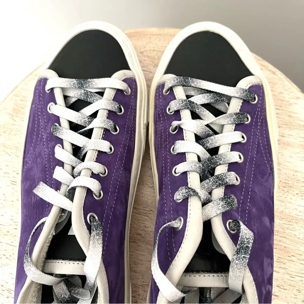 P448 Purple Suede Low Top Lace Up Sneakers size 42 (11.5-12) NWOB - Picture 6 of 9